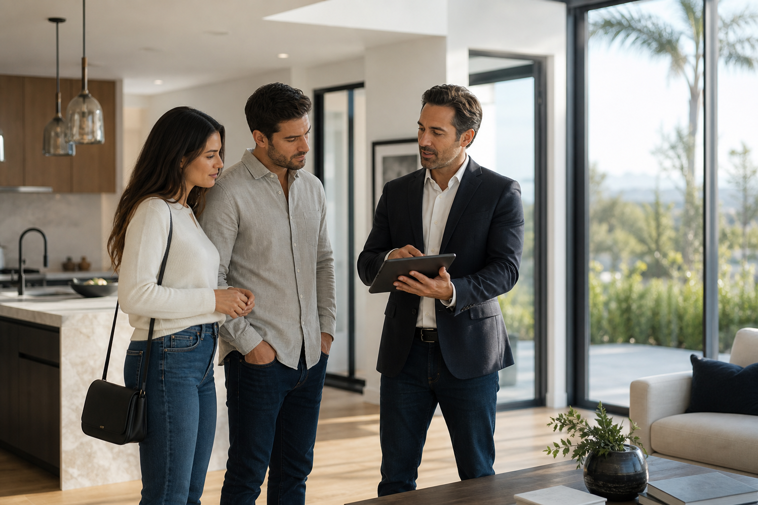 Buyer consultation in a modern home